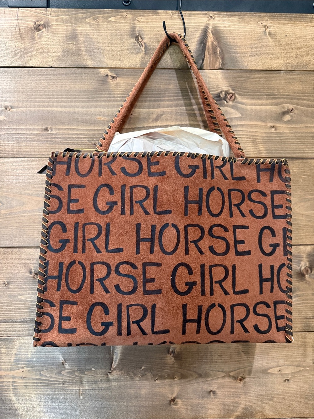 Kurtmen Brown Leather 'Horse Girl' Tote Bag